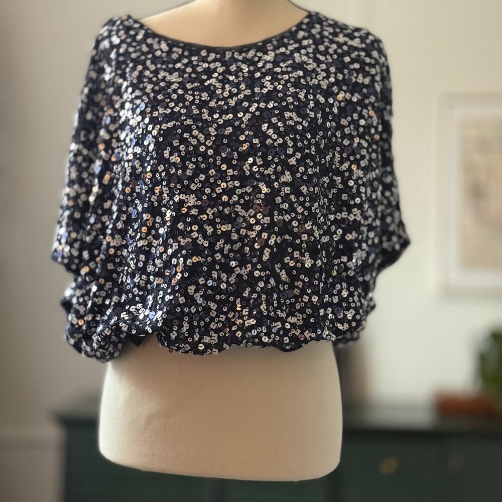 Sequin Vintage Boatneck Party Top